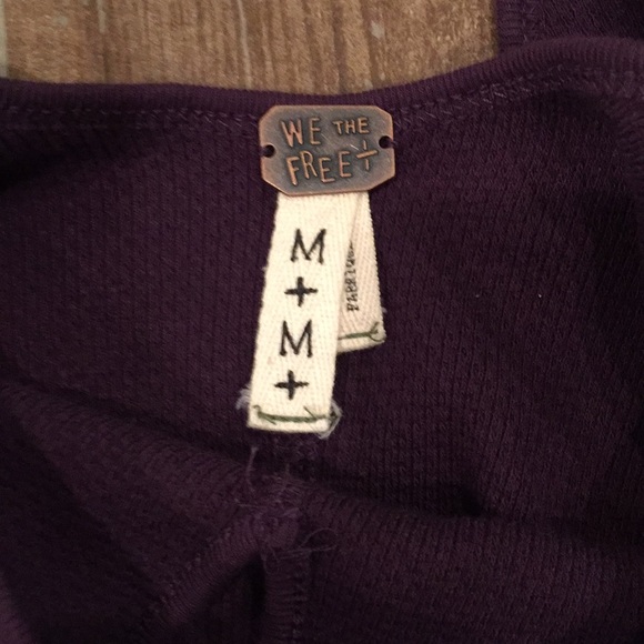 Free People Purple Striped Thermal Keyhole Top - Picture 5 of 6